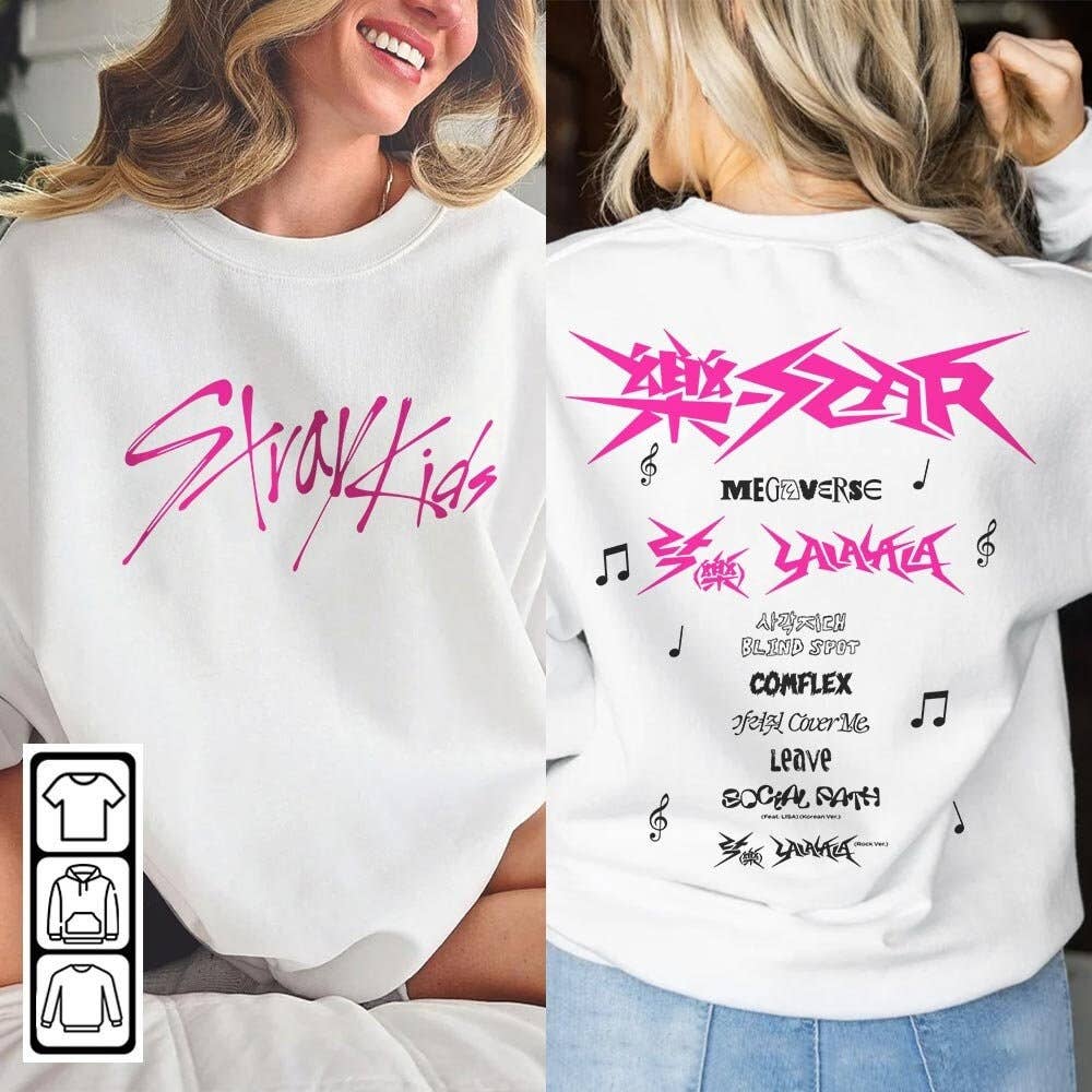TheKingShirt - Wholesale Graphic Sweatshirt - Women's - Stray Kids Kpop Double-Sided Rock-Star SweatShirt - Vintage1