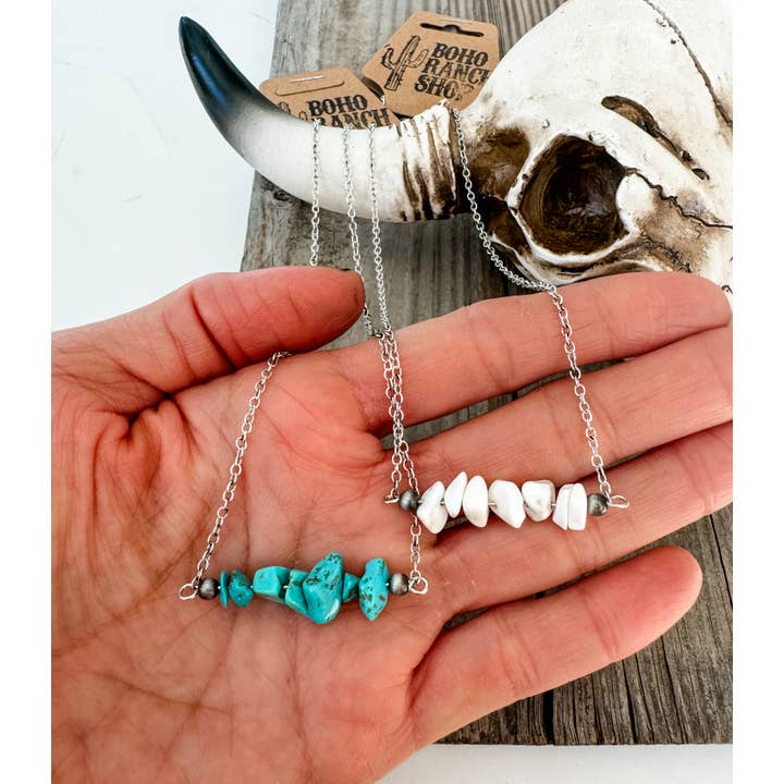 Boho Ranch Shop - Wholesale Pendant/Charm Necklace - Bar Chip Stone Necklace - Western Pendant Necklace
