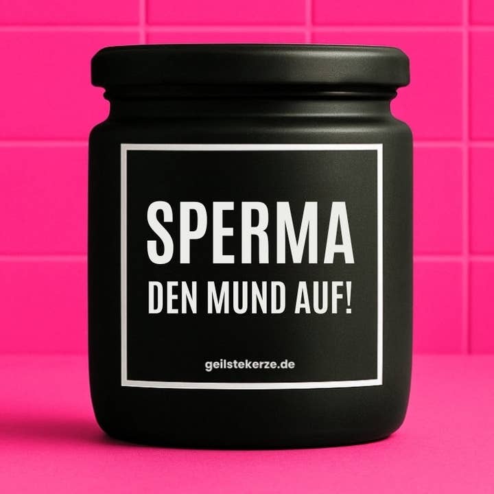 Veganskt ekologiskt ljus med text – SPÄRRA UPP MUNNEN! för wholesale av geilstekerze
