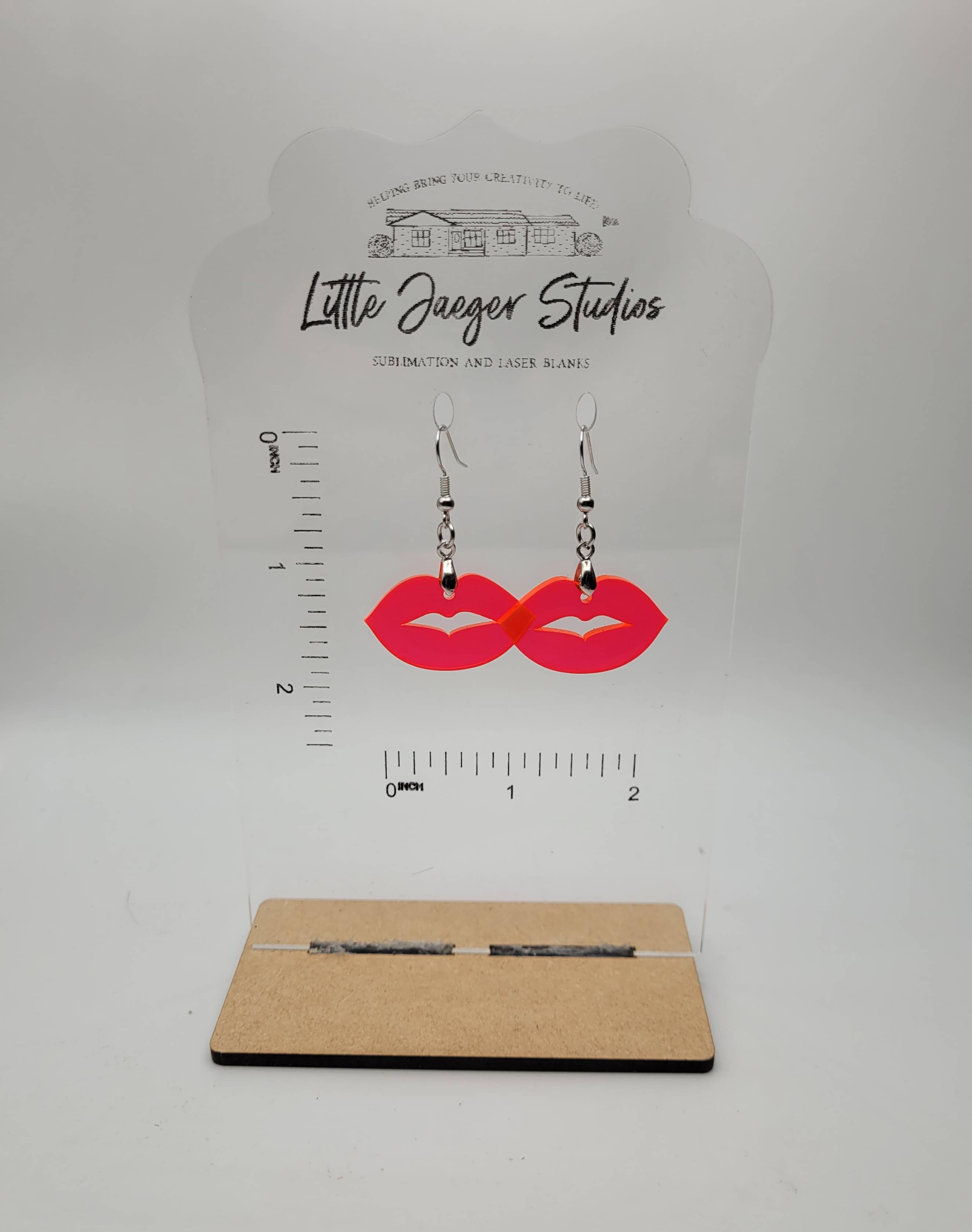 Little Jaeger Studios - Wholesale Dangle Earrings - Translucent  Pink Lips Valentines Day Acrylic Handmade Earri1