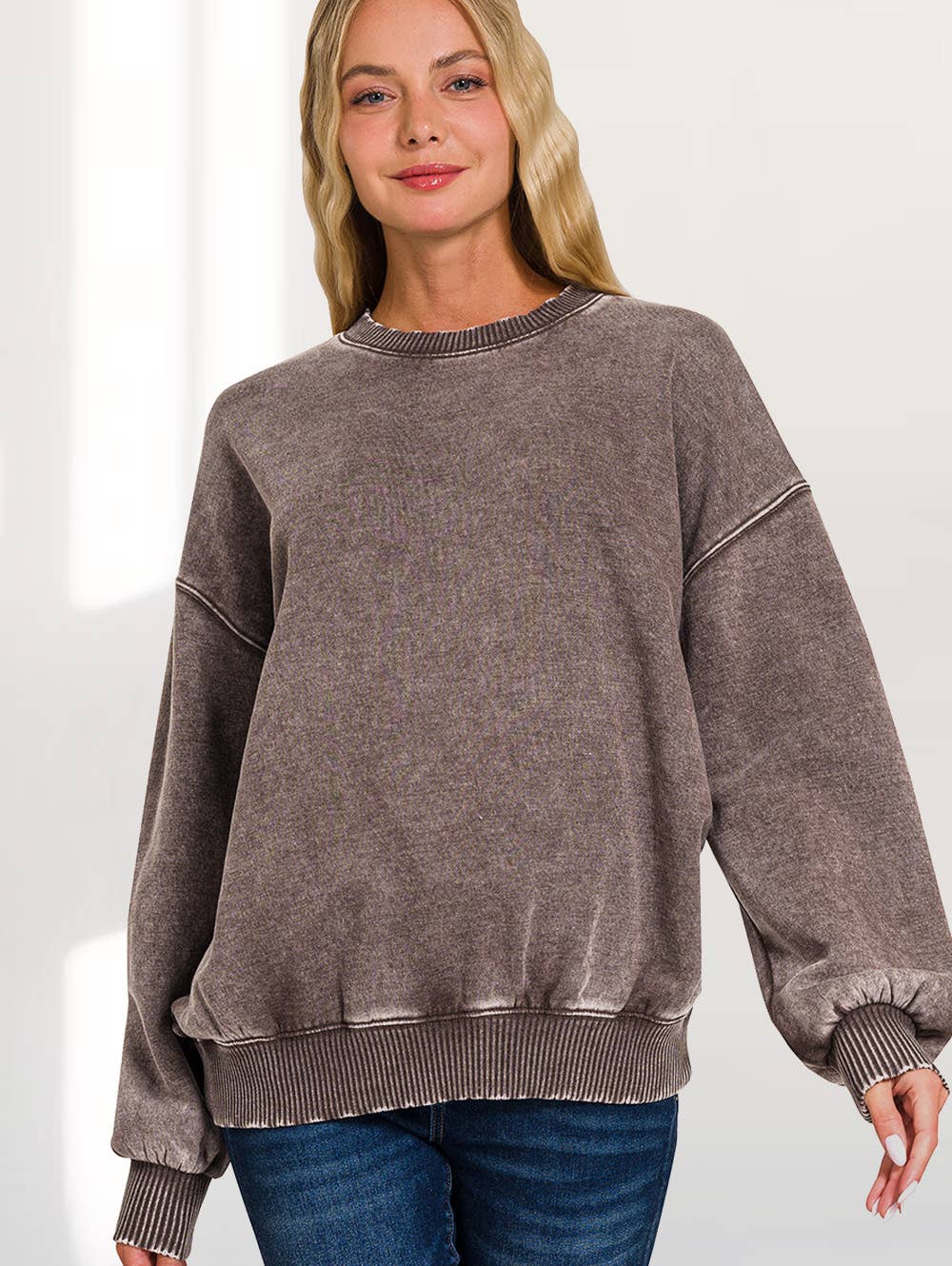 42POPS – Sweatshirt - Mulher por atacado – ',.._ Sweatshirt de Lã Polar Snow Wash63