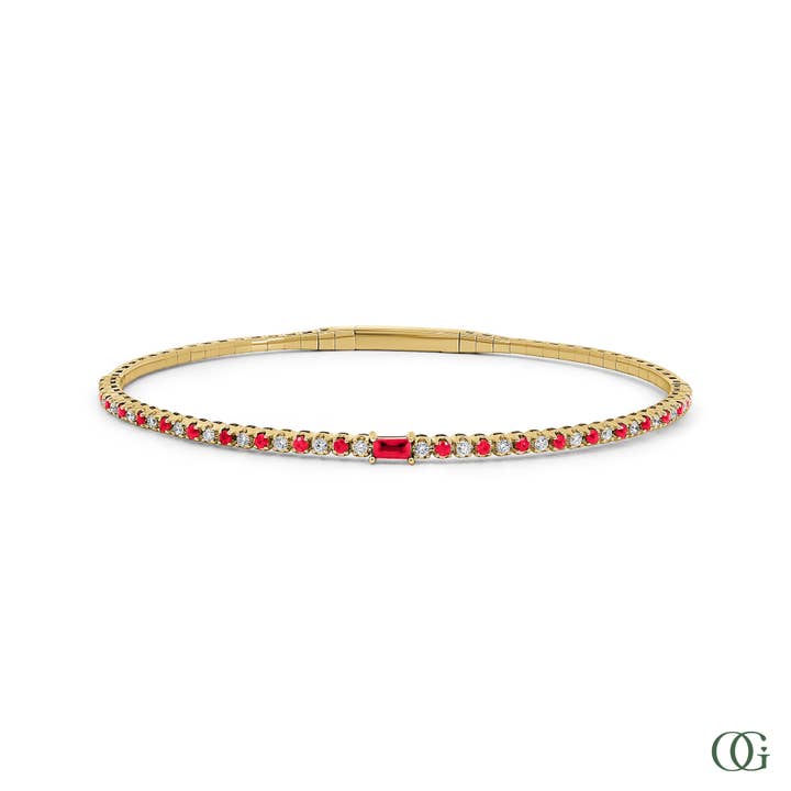 Dainty Ruby Bangle (0.6 CTW) for wholesale by Orchid Gems Fine Jewelry