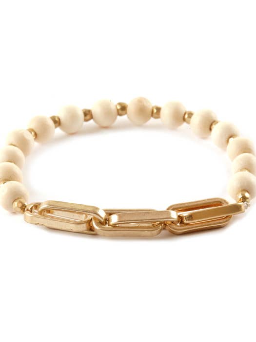 ( K421 ) WOOD BALL BEAD BRACELET for wholesale by Jewelry Max