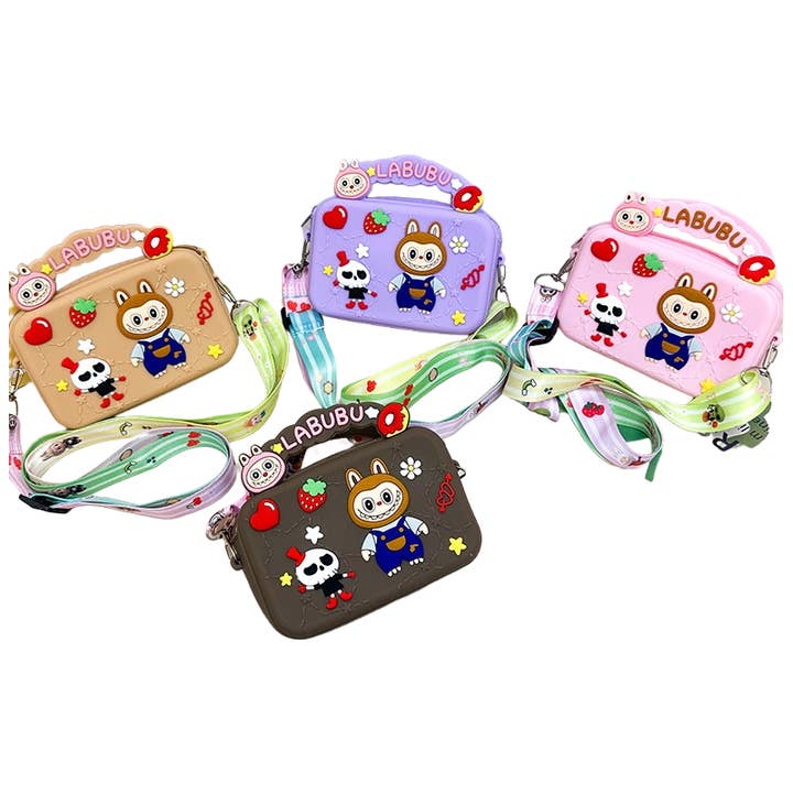 Labulu Cross-body Coin Purse Keychain Silicone Wallet Charm 4 Colors for wholesale by Auraquise