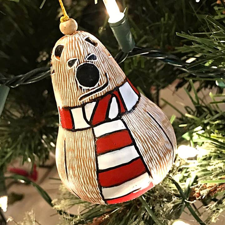 Polar Bear Christmas Gourd Ornament for wholesale by Blossom Inspirations