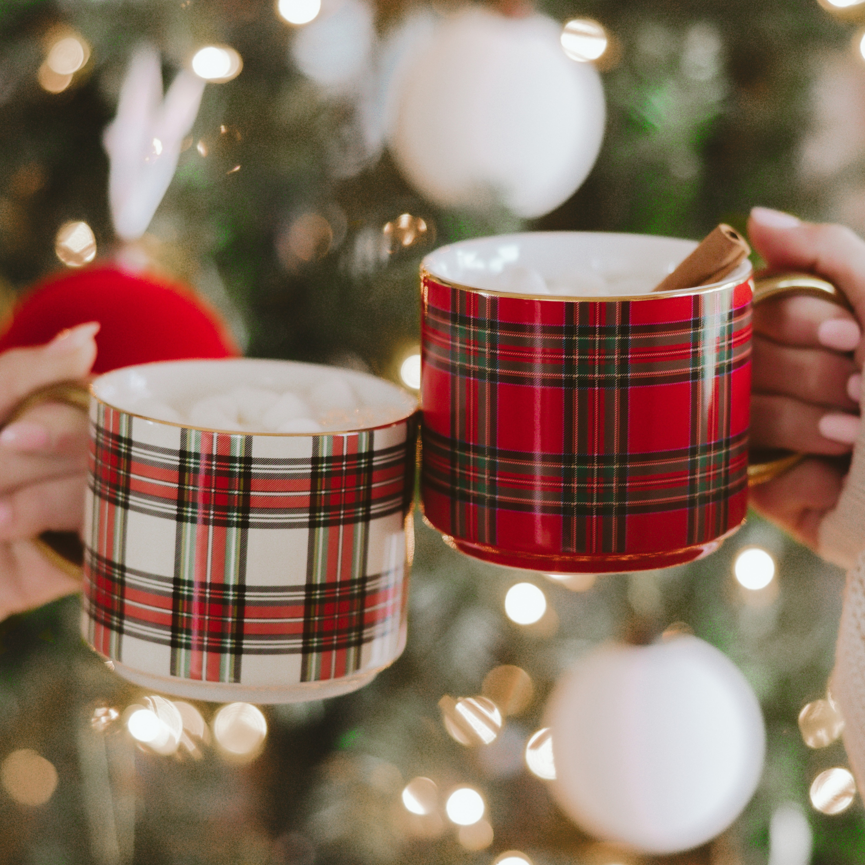 Sweet Water Decor - Wholesale Coffee Mug - *NEW* White Plaid Coffee Mug - Christmas Decor & Gifts2