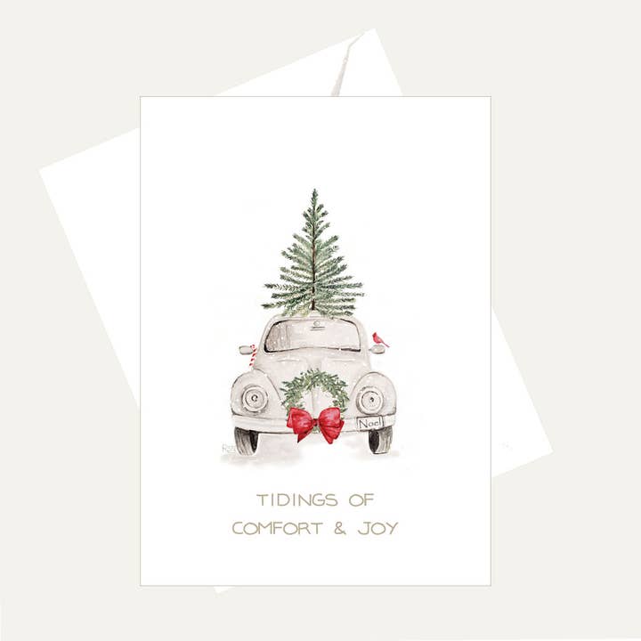 VW Beetle Bug - Tidings of Comfort & Joy - Christmas Card and other Purchase Wholesale bugelbild. Free Returns & Net 60 Terms on Faire trending on Faire.
