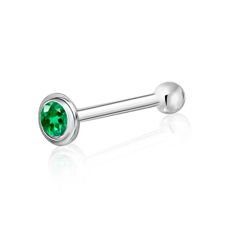 Massete - Wholesale Single Earring - 14k 18k Gold Nose Ring Stud Piercing Ball or Gem Cubic CZ