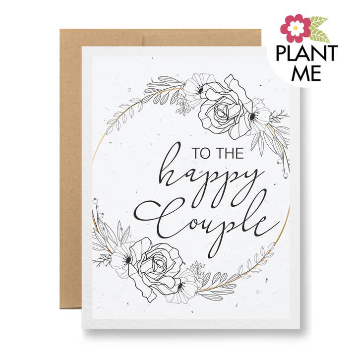 Plantable Seed Paper Greeting Card - To the happy couple for wholesale by Seedy Cards