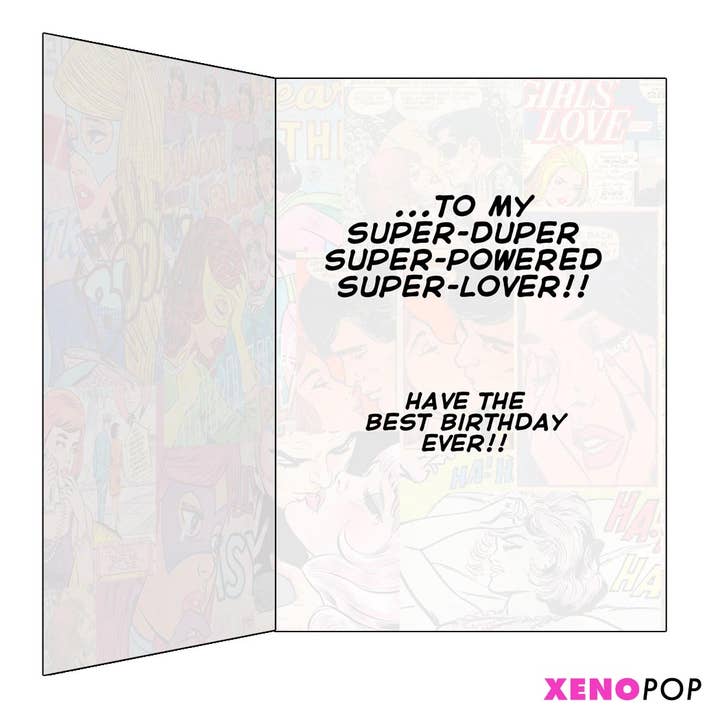 Xeno Pop – wholesale Birthday card – SUPER HERO NEO POP ART BIRTHDAY CARD- HAPPY BIRTHDAY!