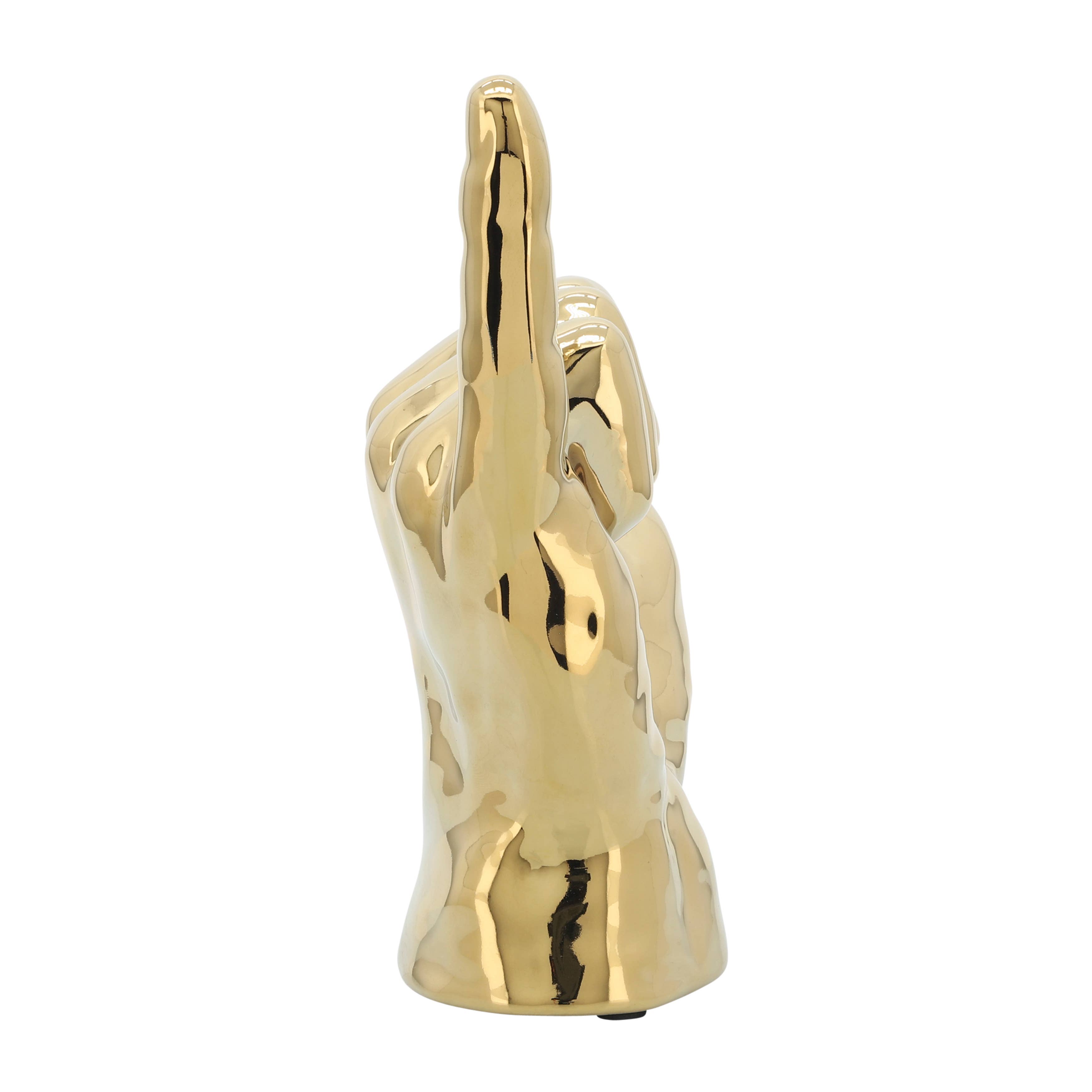 Sagebrook Home - Wholesale Decorative Tabletop Object - Decorative Sculpture - Gold Ceramic Hang Loose Hand, 7 in.9