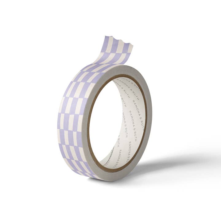 Lavender Long Check Washi Tape for wholesale by Ramona & Ruth