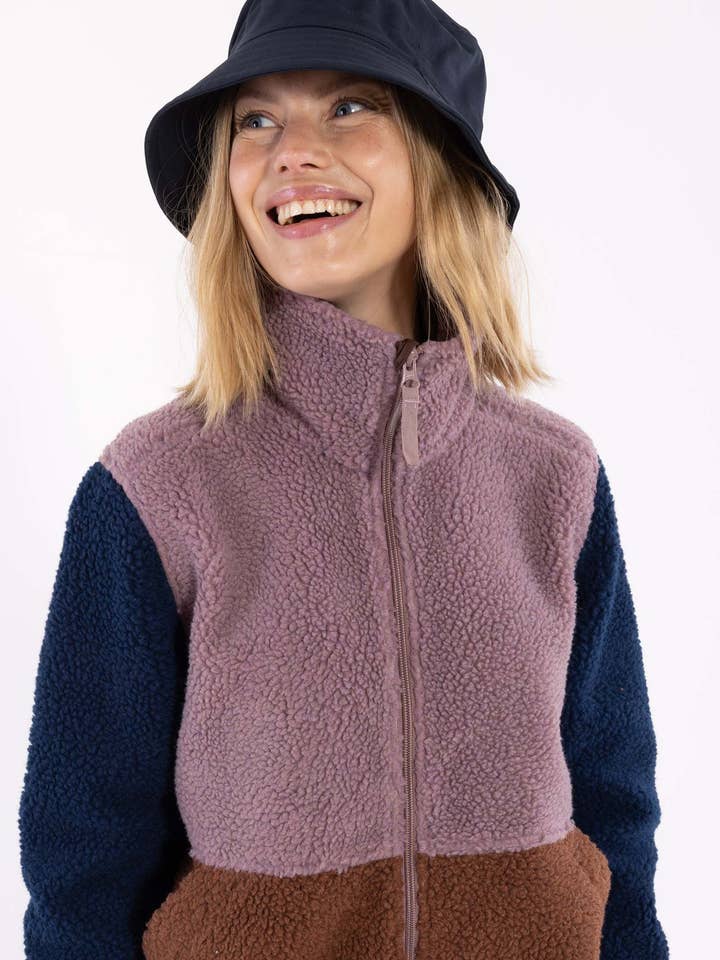 Danebeagle Fleece Jacket Mauve/Dark Wine/Dark Navy for engroshandel hos Danefae København