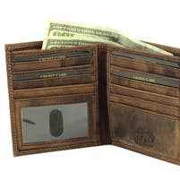 RFID Hunter Läder Hipster Dubbelfaldig plånbok Stil: 8009 Brun för wholesale av Leather Impressions Inc