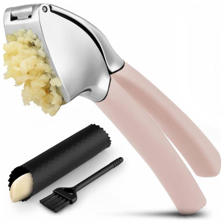 Zulay Kitchen - Wholesale Kitchen Tool/Gadget - Garlic Press Stainless Steel w/ Peeler and Brush7