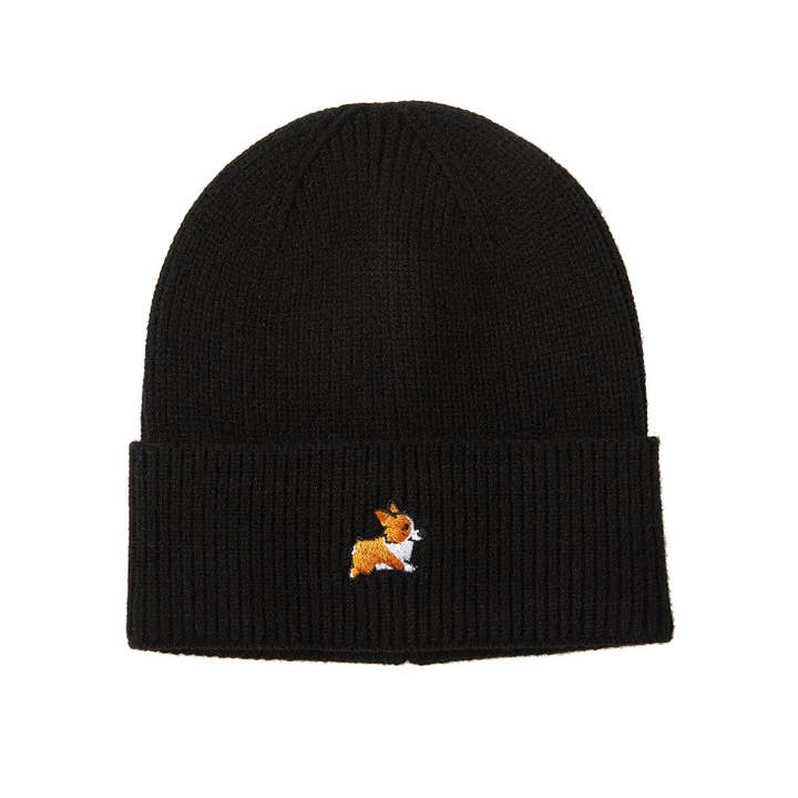 HATPHILE - Wholesale Beanie - Unisex - Hatphile Walking Corgi Embroidery Knit Beanie Toque