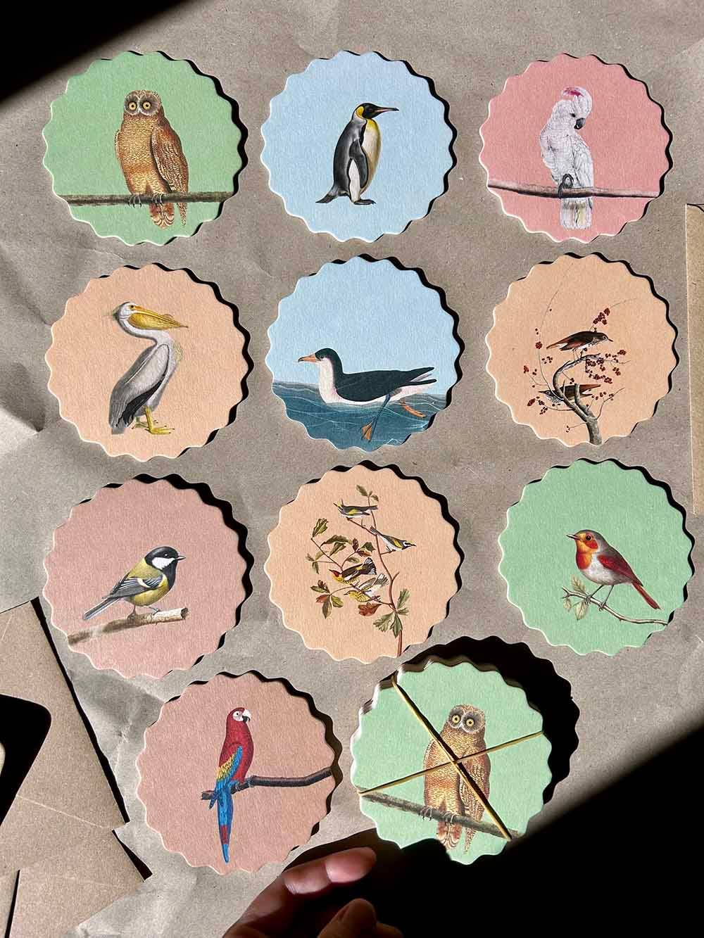 30x40 - Wholesale Onderzetters - Set van 10 onderzetters met vogelmotieven 🦉🦜🐦12