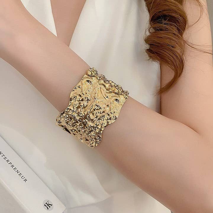 MoodGold - Wholesale Cuff Bracelet - Geometric Fold Metal Bracelet3