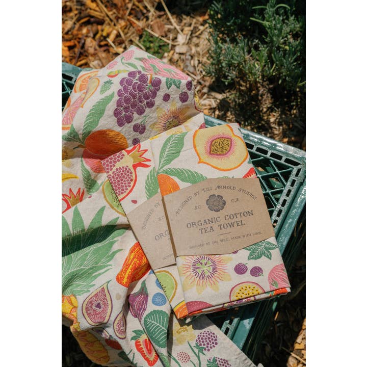 Lili Arnold – wholesale Tea towel – Organic Cotton Tea Towel - Fruit Basket2