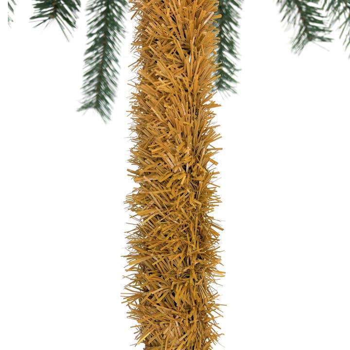 Tree Buddees - Vente Sapin de Noël artificiel - Vente à 50 % de réduction ! - Sapin de Noël palmier pré-éclairé de 2,1 mètres avec jupe couleur sable et 100 lumières LED blanches