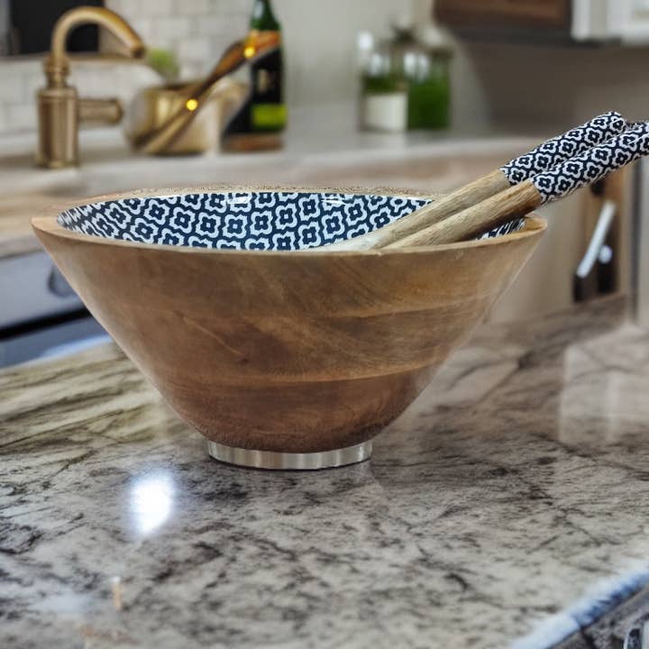 Hartsmede - Wholesale Serve Bowl - Medium Serving Bowl Set With Spoons Stunning Wood Salad Bowl13
