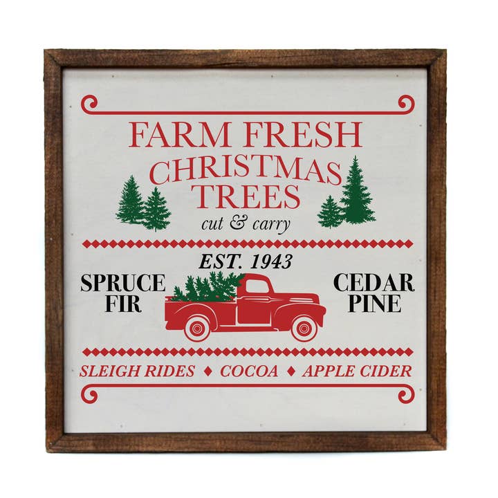 Driftless Studios - Wholesale Christmas Wall Art - 10x10 Christmas Decorations - Christmas Truck Sign0