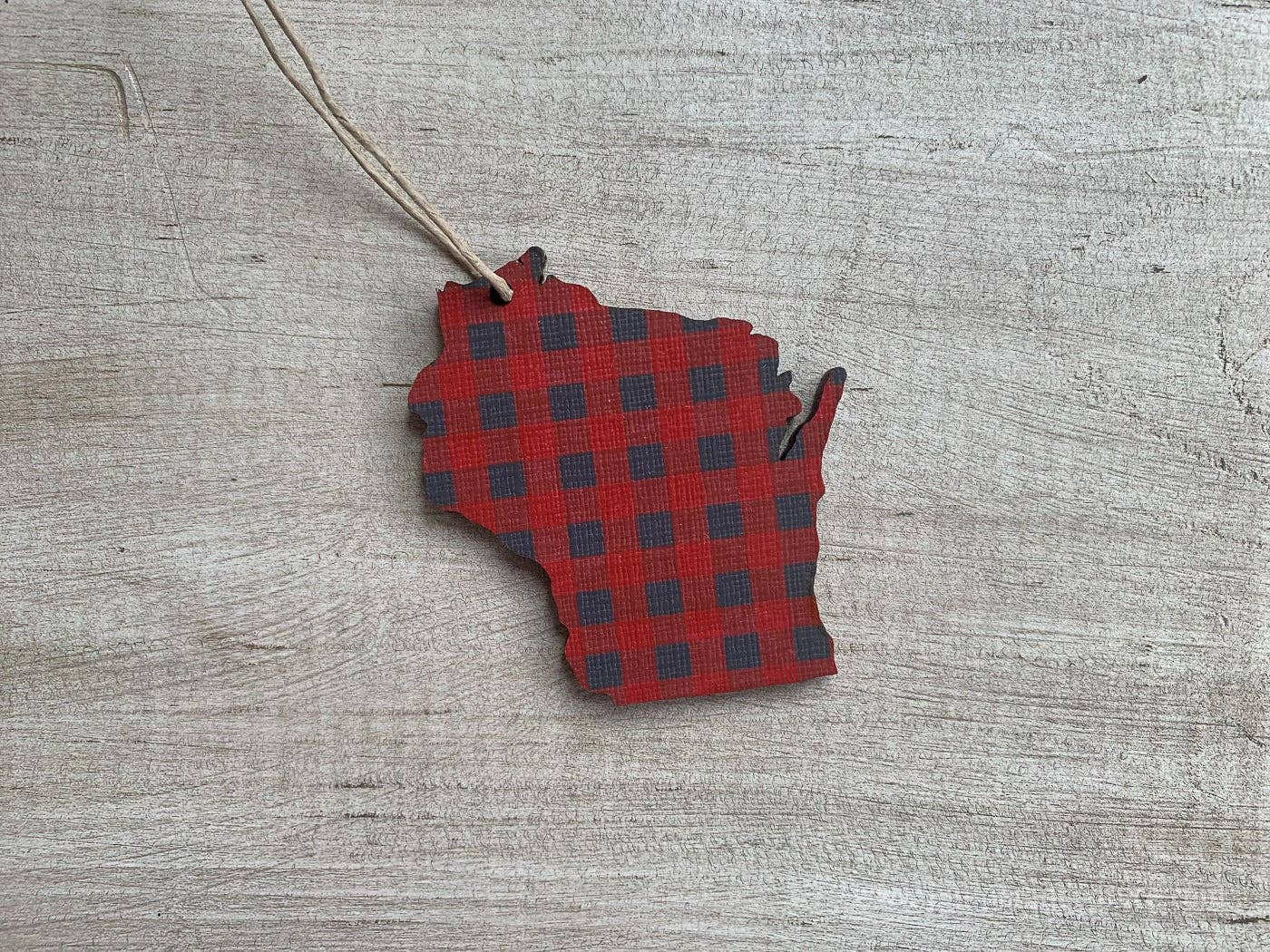 Juniper & Spruce - Wholesale Ornament - Wisconsin Buffalo Plaid Ornament0