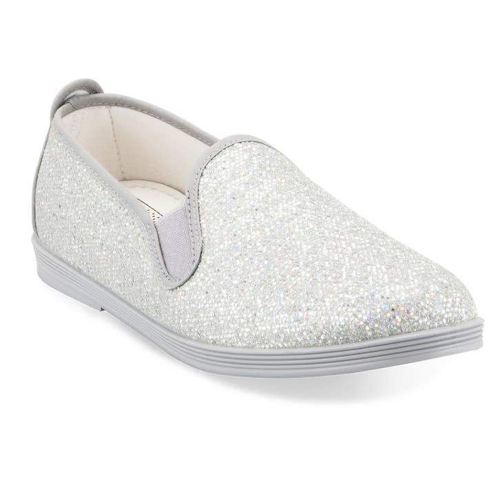 Womens Silver Orba Slip on Plimsoll for wholesale by Flossy Shoes