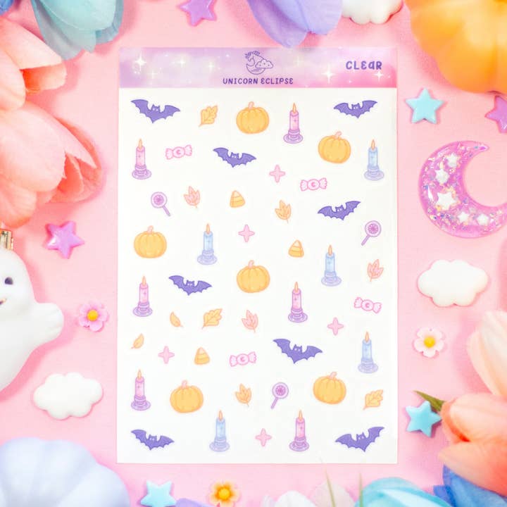Feuille d'autocollants Boo Bash Clear Deco pour la vente par Unicorn Eclipse