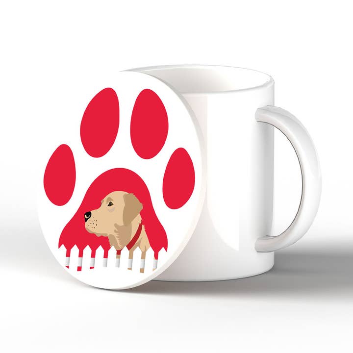 P6447 - Yellow Labrador Pawprint Kate Pearson Illustration C for wholesale by Vivid Squid Wholesale