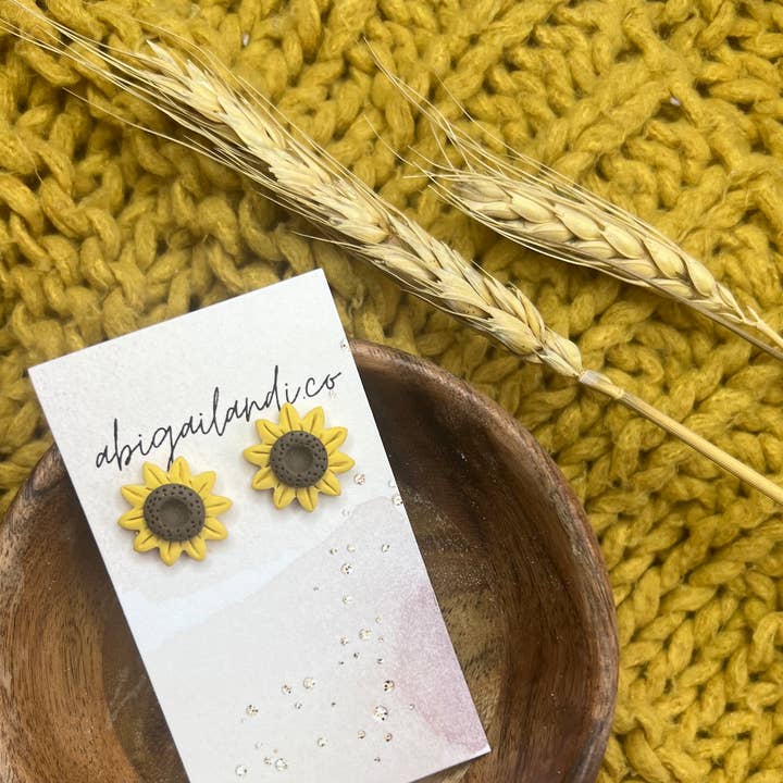 sunflower studs for wholesale by abigailandi.co