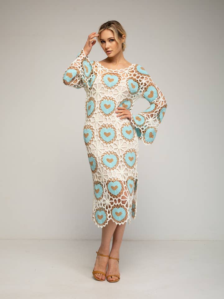 Long crochet dress for wholesale by Tantra