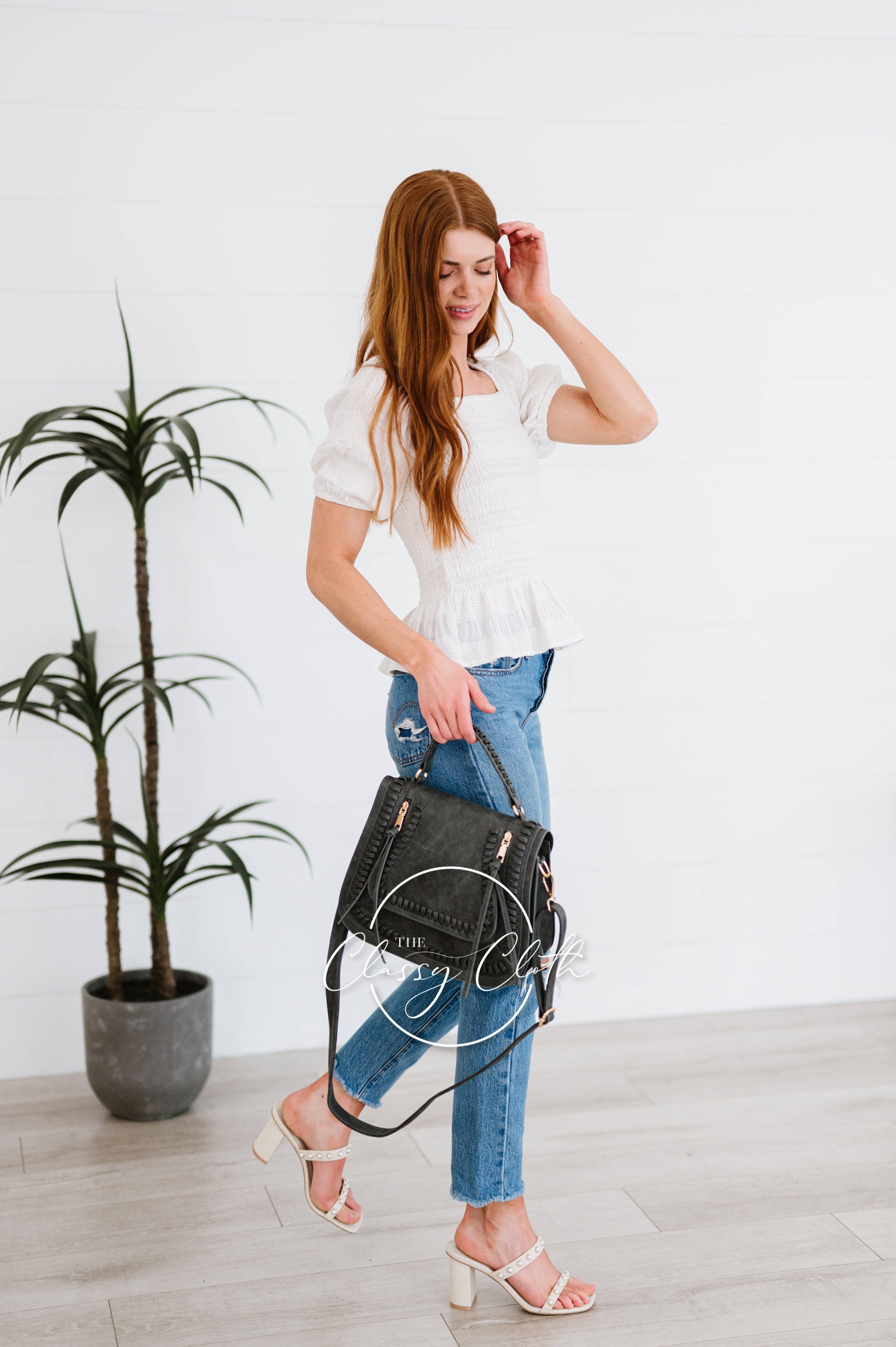 The Classy Cloth WS - Vendita all'ingrosso Borsa a tracolla - Donna - Borsa a tracolla intrecciata Bianca - RTS11