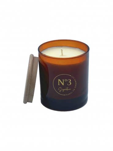 Signature Candle 290 g No. 3 Violet Leather for wholesale by Les Lumières du Temps