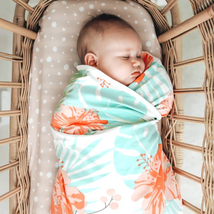 Koala Hugs Newborn Swaddle Wrap - Island Dreams for wholesale by BABY LOVES SLEEP