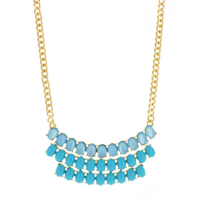 Aqua Waves Necklace for wholesale by Olivia Welles