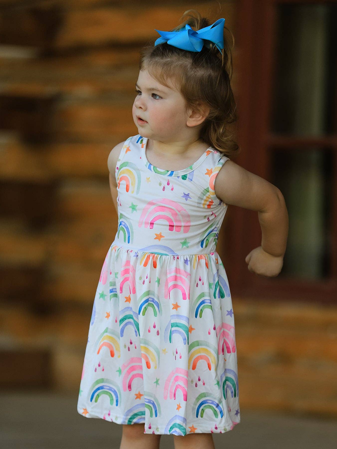 Rylee Faith Designs - Wholesale Dress Set - Baby - Rainbow Star Colorful 3-Piece Dress Set3