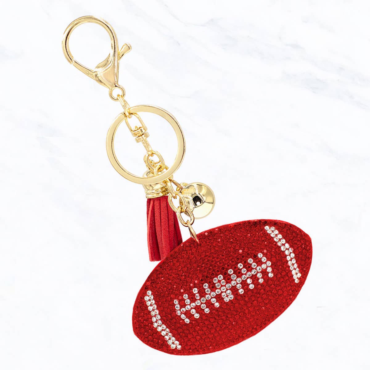 Suzie Q USA - Wholesale Keychain - Women's - Glittering Football with Tassel Keychain4