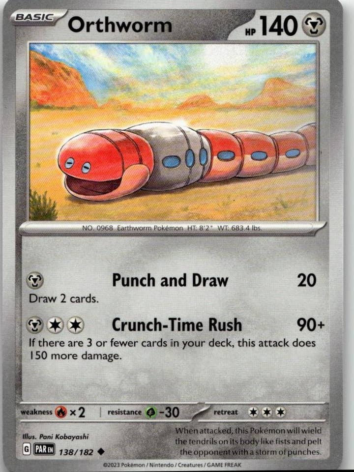 Pokémon SV04: Paradox Rift - Orthworm #138/182 för wholesale av Chronic Cards
