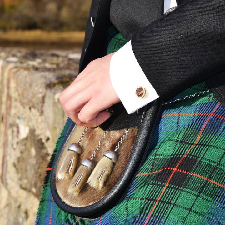 Gold-plated upcycled antler cufflinks for wholesale by J Boult Designs