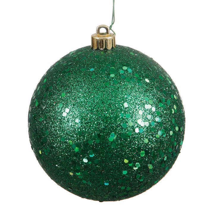 Vickerman 8" Emerald Sequin Ball Ornament for wholesale by Vickerman