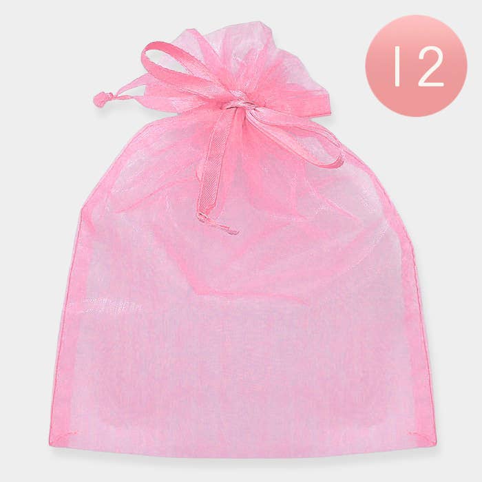 Sensibling Corp. - Wholesale Gift Bag - 12PCS - 6.75 X 9.5 Ribbon Organza Gift Bags
6