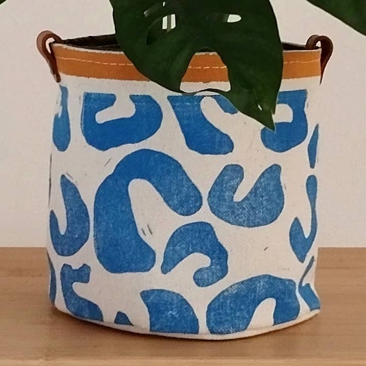 The Ink Job - Wholesale Plant Pot - Funky Blue Fabric Planter0