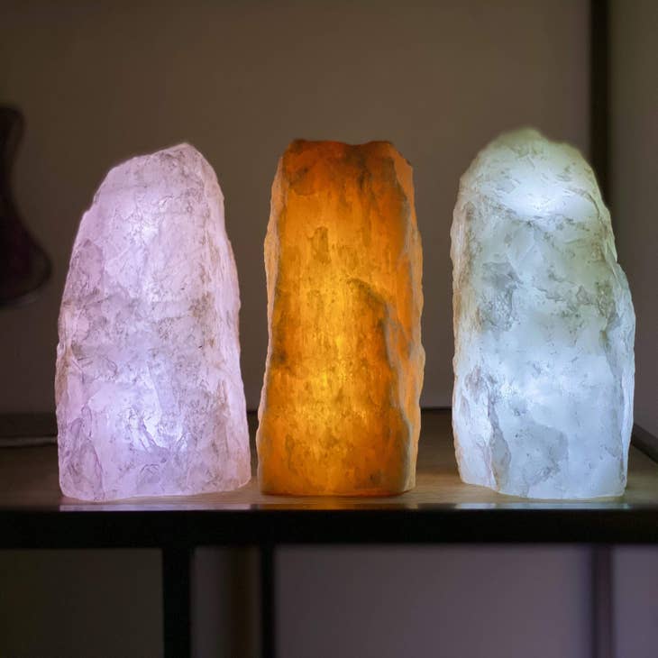 Wholesale Rough Stone Lamp - Calcite, Rose Quartz, Crystal Quartz for your  store - Faire