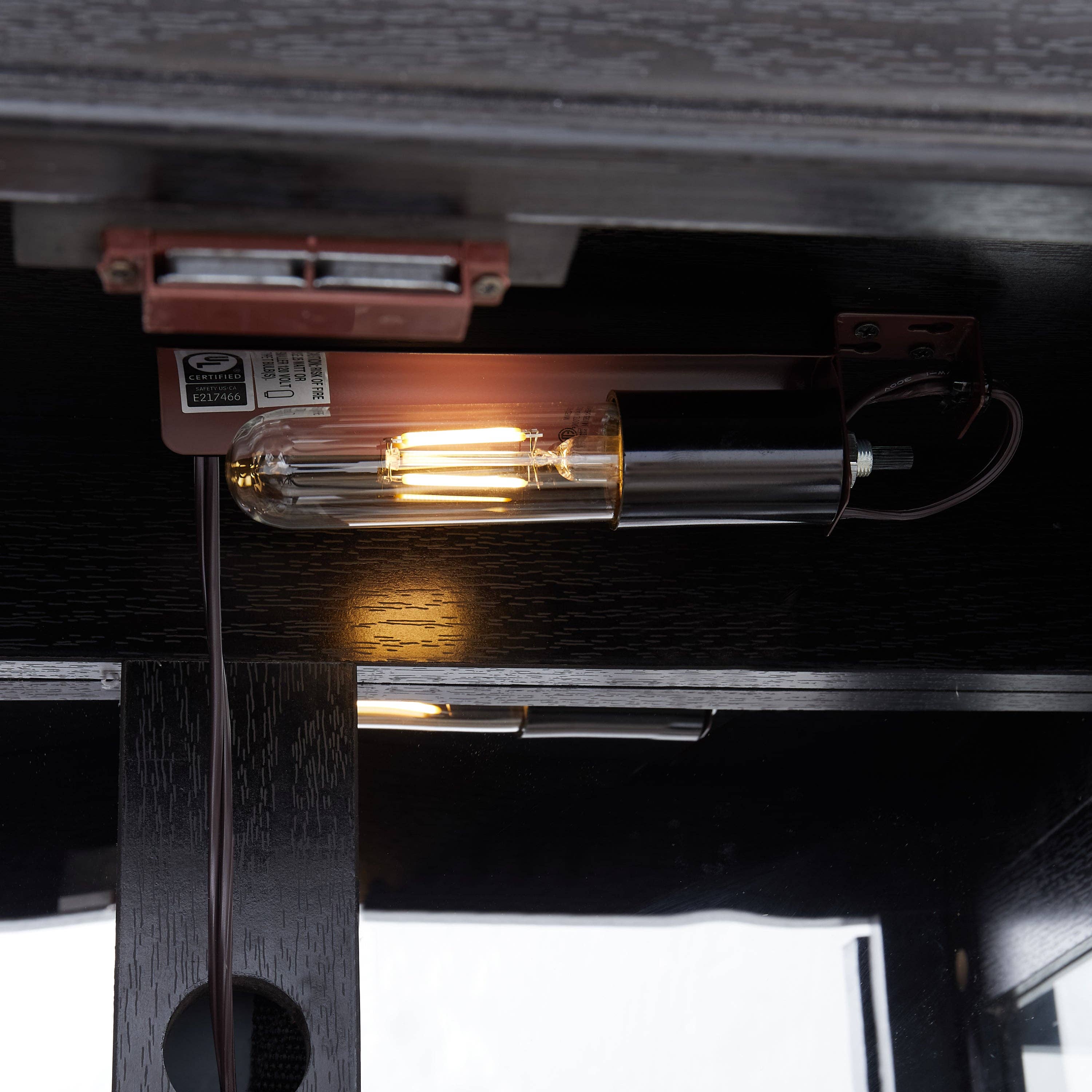 39F Inc. - Wholesale Cabinet - Lighted 6-Tier Glass Curio Display Cabinet with Wood Frame16