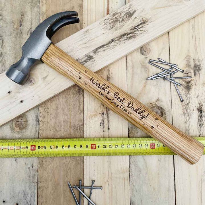 The Funky Deer – wholesale Handy tool – 16oz Personalised Claw Hammer - World's Best Daddy!