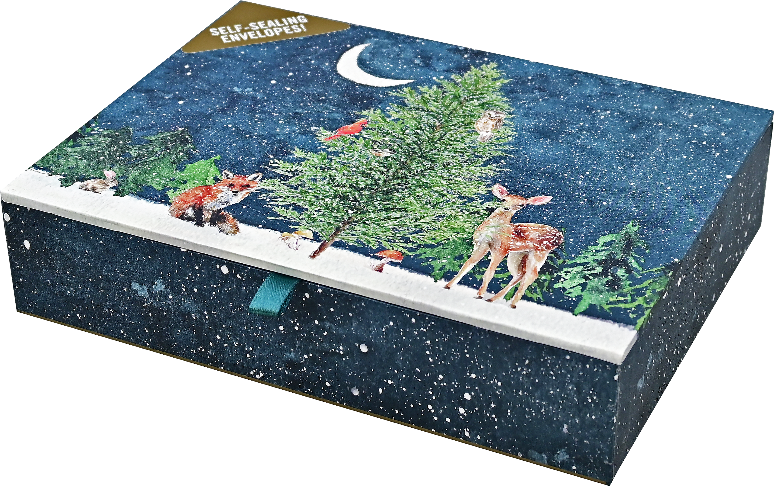 Peter Pauper Press - Wholesale Christmas Card - Moonlit Forest Friends Deluxe Boxed Holiday Cards3