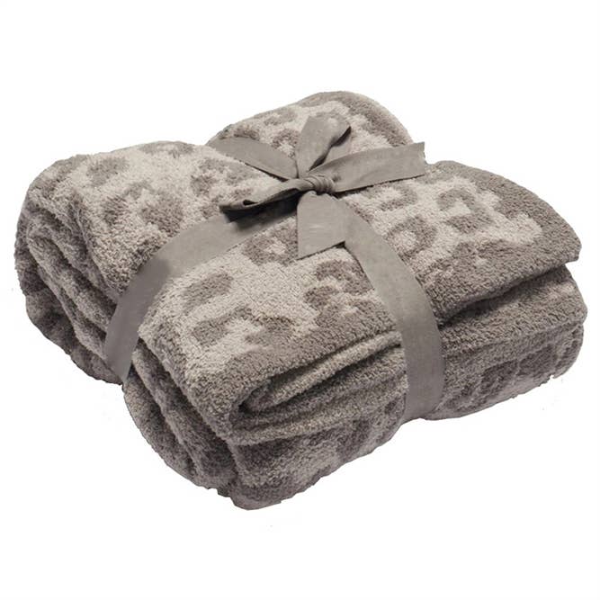 UNISHE - Wholesale Throw Blanket - Leopard Knit Plush Blanket MOQ 3pcs ZZKF384