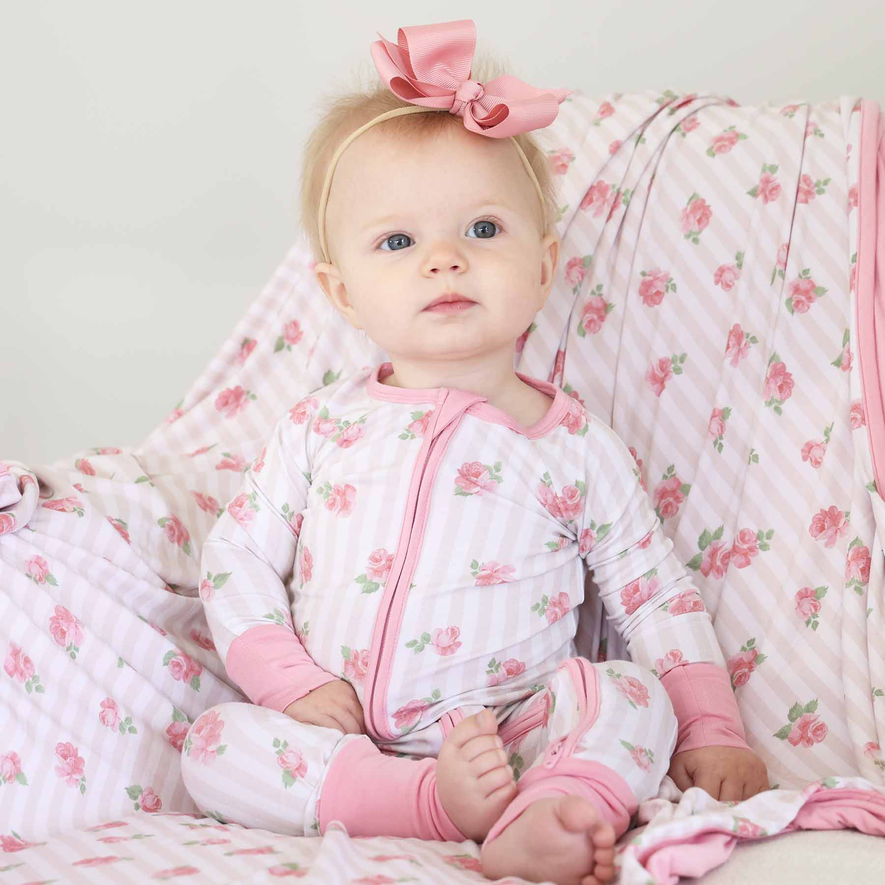 Caden Lane - Wholesale Jumpsuit - Baby - Rosy & Cozy Convertible Zip Romper3