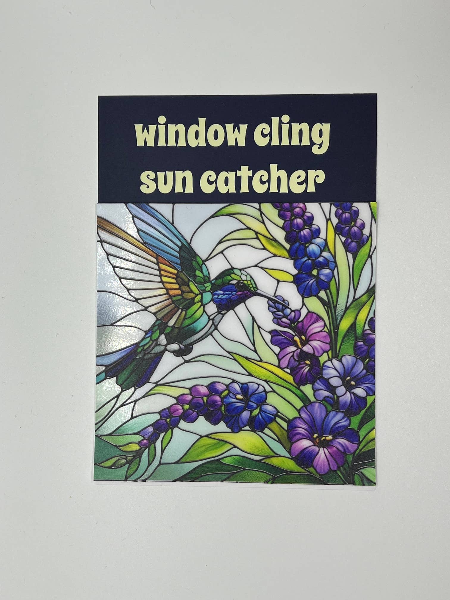 Cosmic Artware - Venta al por mayor Atrapasoles - Adhesivo de vinilo para vitrales, diseño de colibrí y Foxgloves2